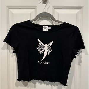Black Princess Polly baby tee size 6